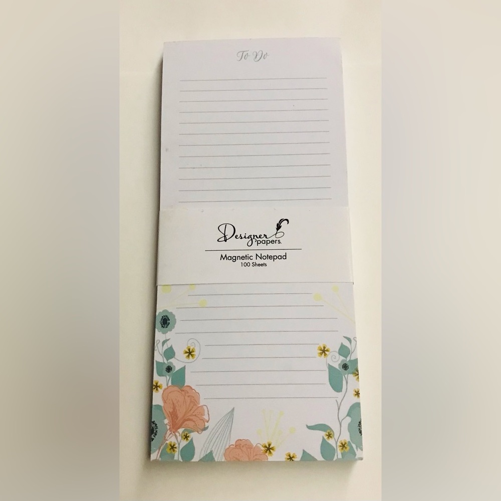 New Designer Papers Floral Magnetic Notepad “To Do” on Top 100 Lined Sheets